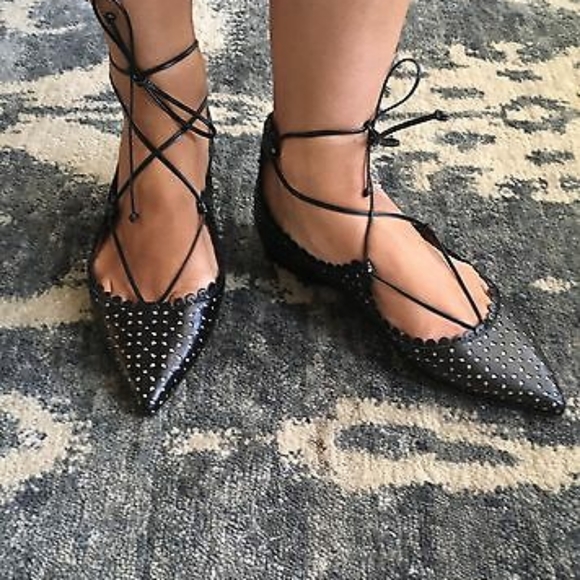 Tabitha Simmons lace up flats - Picture 2 of 7